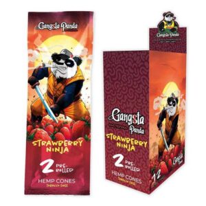 GANGSTA PANDA 2 PRE-ROLLED STRAWBERRY NINJA HEMP CONES (X12)